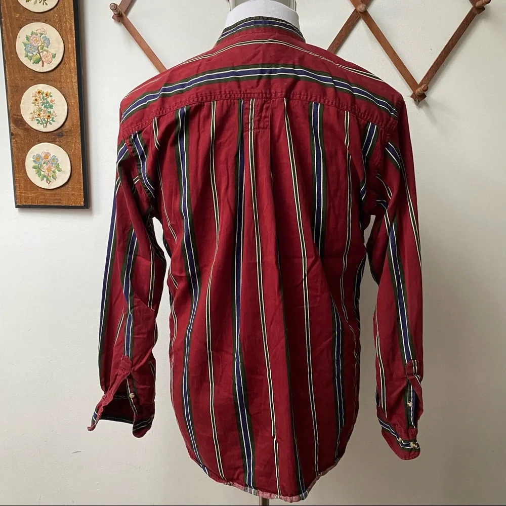 🍄 5/$30 Vintage Striped Mandarin Shirt - Picture 8 of 13
